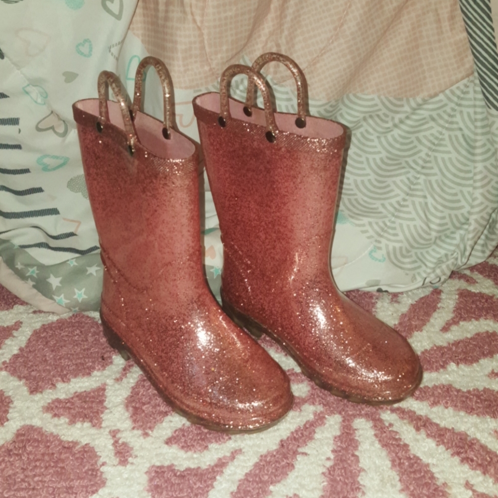 Glittery Pink RAIN BOOTS